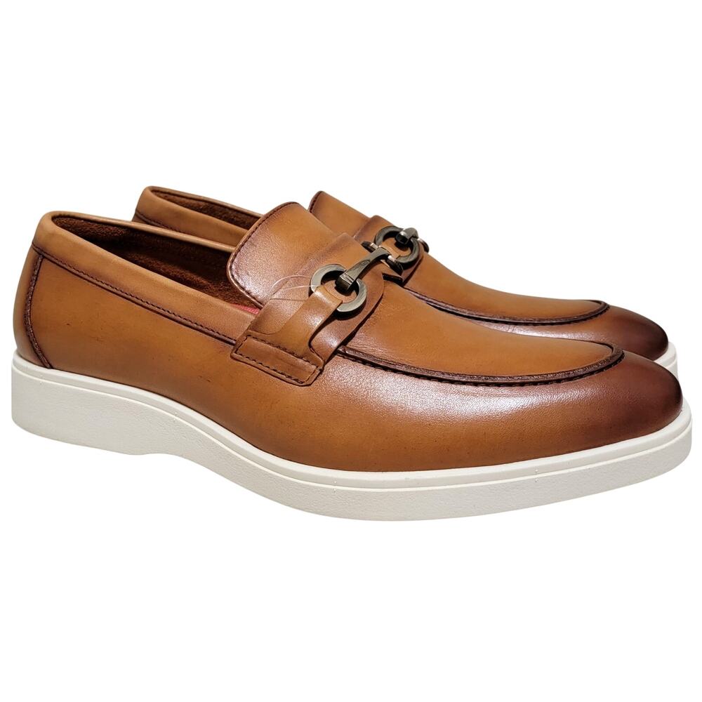 Stacy Adams Men Samuel Slip On Horsebit Loafer Size US 8.5M Tan Brown Leather